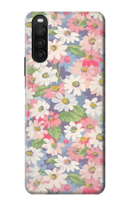 W3688 Motif d'art floral floral Etui Coque Housse et Flip Housse Cuir pour Sony Xperia 10 III