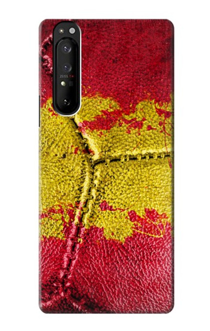 W3315 Espagne Drapeau graphique Football Millésime Etui Coque Housse et Flip Housse Cuir pour Sony Xperia 1 III