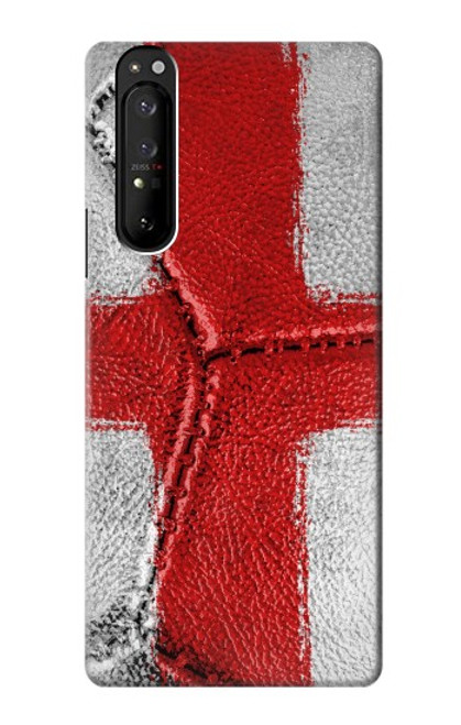 W3316 Angleterre Drapeau graphique Football Millésime Etui Coque Housse et Flip Housse Cuir pour Sony Xperia 1 III