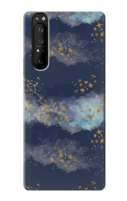 W3364 Ou Ciel Étoile Etui Coque Housse et Flip Housse Cuir pour Sony Xperia 1 III