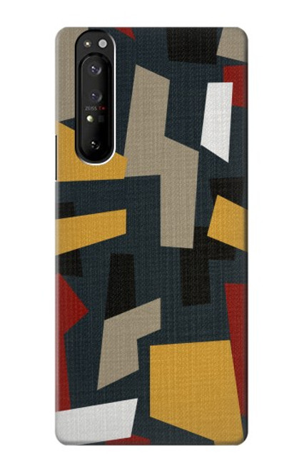 W3386 Résumé Tissu Texture Etui Coque Housse et Flip Housse Cuir pour Sony Xperia 1 III