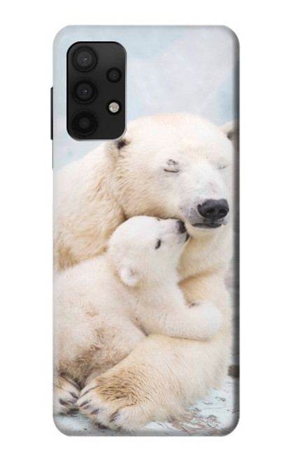 W3373 Famille d'ours polaire Etui Coque Housse et Flip Housse Cuir pour Samsung Galaxy A32 4G