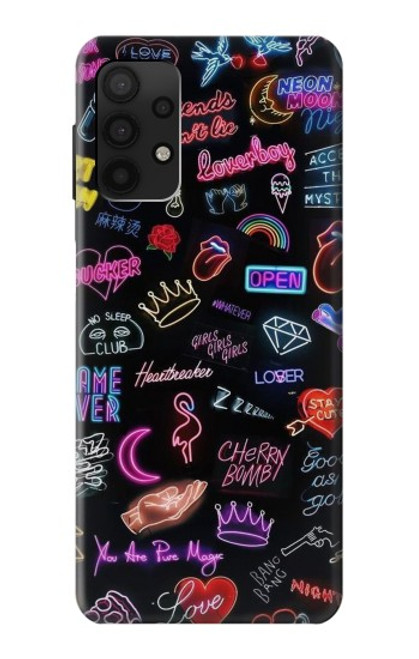 W3433 Néon graphique millésimé Etui Coque Housse et Flip Housse Cuir pour Samsung Galaxy A32 4G