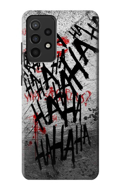 W3073 Joker Hahaha de sang éclaboussures Etui Coque Housse et Flip Housse Cuir pour Samsung Galaxy A52, Galaxy A52 5G