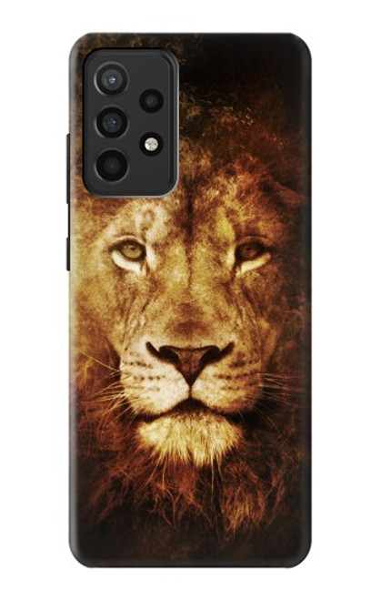 W3182 Lion Etui Coque Housse et Flip Housse Cuir pour Samsung Galaxy A52, Galaxy A52 5G