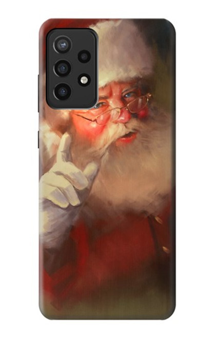 W1144 Noël Père Noël Etui Coque Housse et Flip Housse Cuir pour Samsung Galaxy A72, Galaxy A72 5G