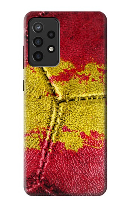 W3315 Espagne Drapeau graphique Football Millésime Etui Coque Housse et Flip Housse Cuir pour Samsung Galaxy A72, Galaxy A72 5G