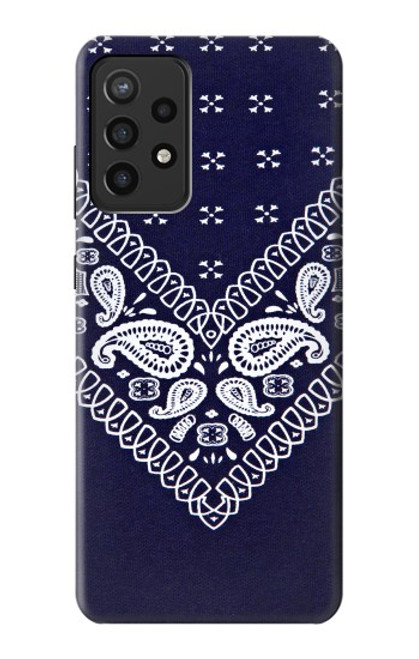 W3357 Marine Bleu Bandana Motif Etui Coque Housse et Flip Housse Cuir pour Samsung Galaxy A72, Galaxy A72 5G