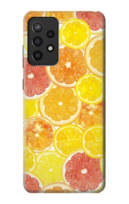 W3408 citron Etui Coque Housse et Flip Housse Cuir pour Samsung Galaxy A72, Galaxy A72 5G