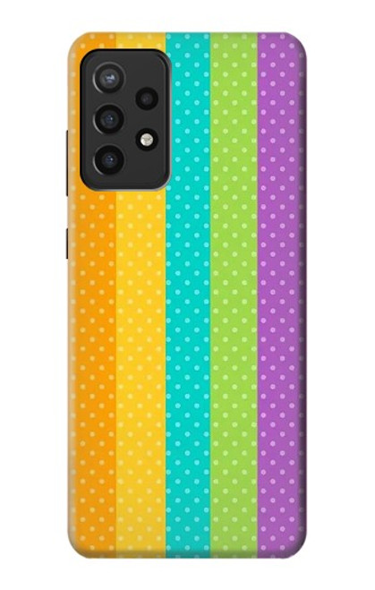 W3678 Vertical arc-en-ciel coloré Etui Coque Housse et Flip Housse Cuir pour Samsung Galaxy A72, Galaxy A72 5G