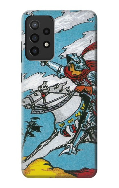 W3731 Carte de tarot chevalier des épées Etui Coque Housse et Flip Housse Cuir pour Samsung Galaxy A72, Galaxy A72 5G