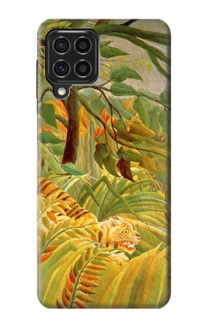 W3344 Henri Rousseau Tigre dans une tempête tropicale Etui Coque Housse et Flip Housse Cuir pour Samsung Galaxy F62