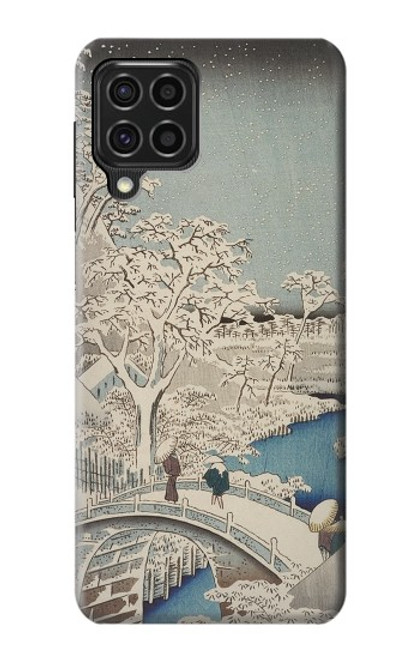 W3350 Utagawa Hiroshige Tambour Pont Yuhi Hill à Meguro Etui Coque Housse et Flip Housse Cuir pour Samsung Galaxy F62