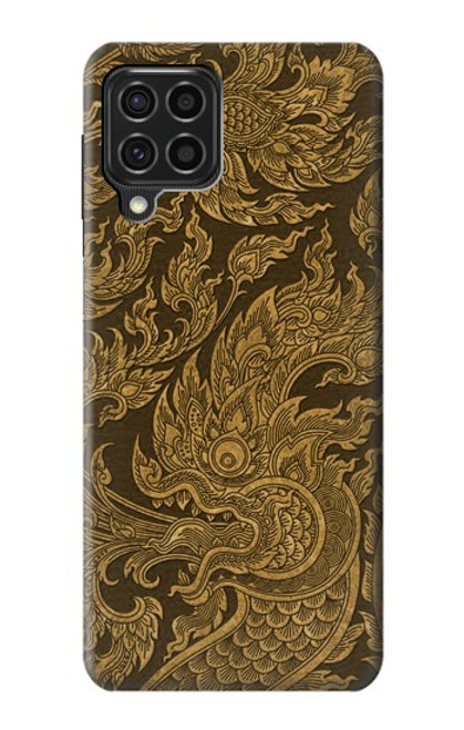 W3382 Art de la peinture thaïlandaise Naga Etui Coque Housse et Flip Housse Cuir pour Samsung Galaxy F62