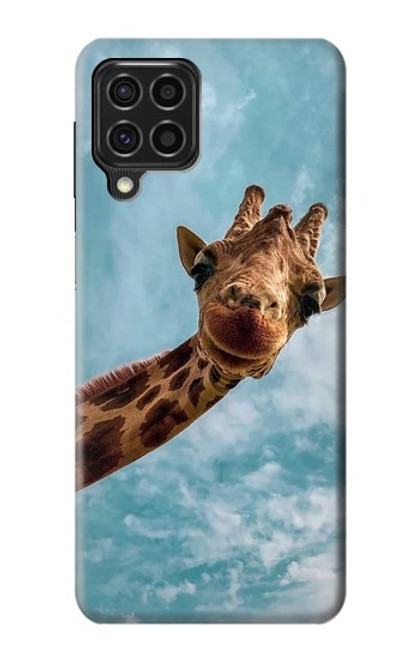 W3680 Girafe de sourire mignon Etui Coque Housse et Flip Housse Cuir pour Samsung Galaxy F62