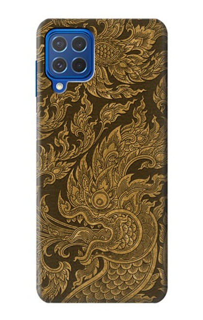 W3382 Art de la peinture thaïlandaise Naga Etui Coque Housse et Flip Housse Cuir pour Samsung Galaxy M62