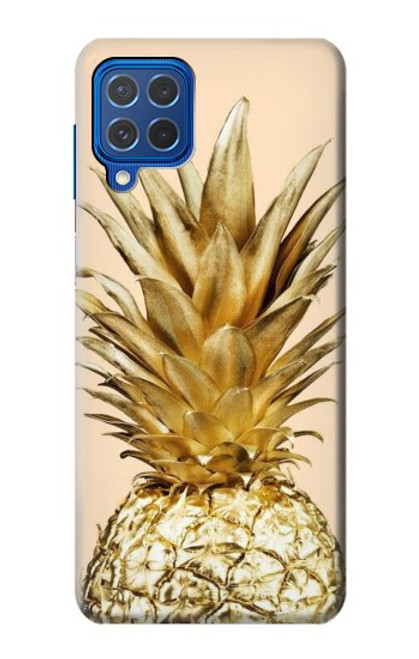 W3490 ananas or Etui Coque Housse et Flip Housse Cuir pour Samsung Galaxy M62