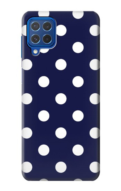 W3533 Bleu à pois Etui Coque Housse et Flip Housse Cuir pour Samsung Galaxy M62