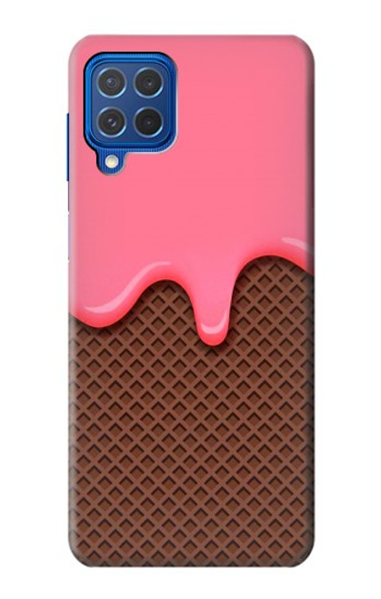 W3754 Cornet de crème glacée à la fraise Etui Coque Housse et Flip Housse Cuir pour Samsung Galaxy M62