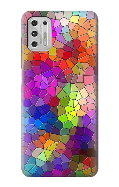 W3677 Mosaïques de briques colorées Etui Coque Housse et Flip Housse Cuir pour Motorola Moto G Stylus (2021)