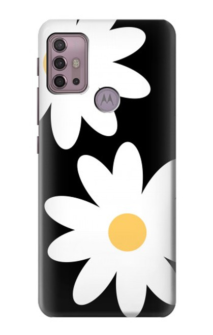 W2315 Fleurs de marguerite blanche Etui Coque Housse et Flip Housse Cuir pour Motorola Moto G30, G20, G10