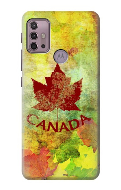 W2523 Canada Feuille d'érable d'automne Etui Coque Housse et Flip Housse Cuir pour Motorola Moto G30, G20, G10