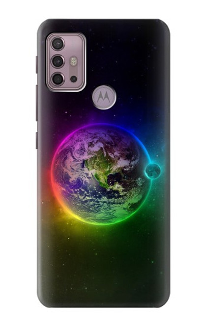 W2570 planète colorée Etui Coque Housse et Flip Housse Cuir pour Motorola Moto G30, G20, G10