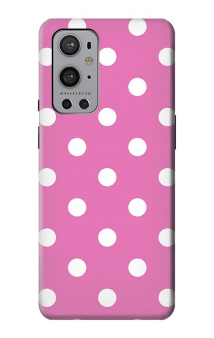 W2358 Rose à pois Etui Coque Housse et Flip Housse Cuir pour OnePlus 9 Pro