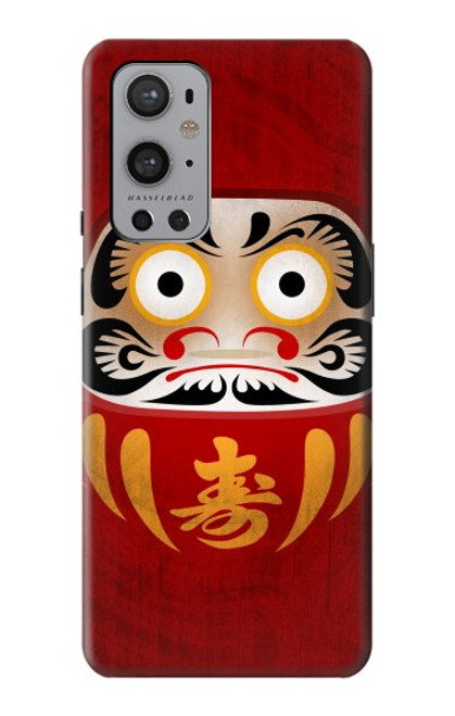 W3023 Japon Bonne chance Daruma Poupée Etui Coque Housse et Flip Housse Cuir pour OnePlus 9 Pro