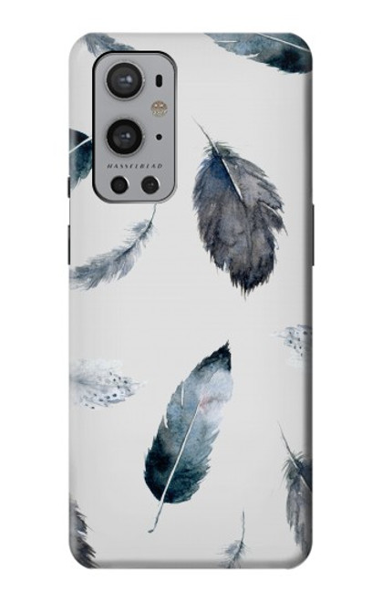 W3085 Motif de peinture Plume Etui Coque Housse et Flip Housse Cuir pour OnePlus 9 Pro