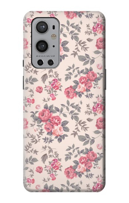 W3095 Motif Rose millésimé Etui Coque Housse et Flip Housse Cuir pour OnePlus 9 Pro