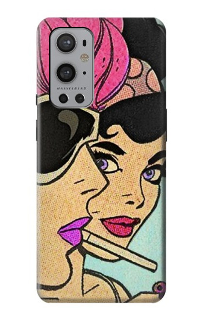 W3171 Filles Pop Art Etui Coque Housse et Flip Housse Cuir pour OnePlus 9 Pro