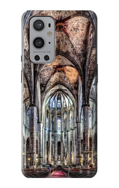 W3210 Santa Maria Del Mar Cathedral Etui Coque Housse et Flip Housse Cuir pour OnePlus 9 Pro