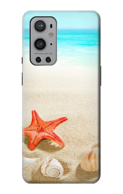 W3212 Coquilles de mer Étoile de mer Plage Etui Coque Housse et Flip Housse Cuir pour OnePlus 9 Pro