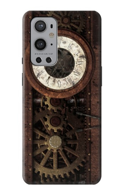 W3221 Gears steampunk Horloge Etui Coque Housse et Flip Housse Cuir pour OnePlus 9 Pro