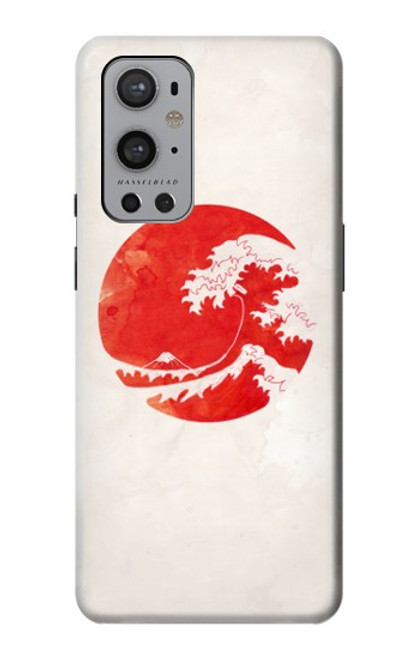 W3237 Waves Japon Drapeau Etui Coque Housse et Flip Housse Cuir pour OnePlus 9 Pro