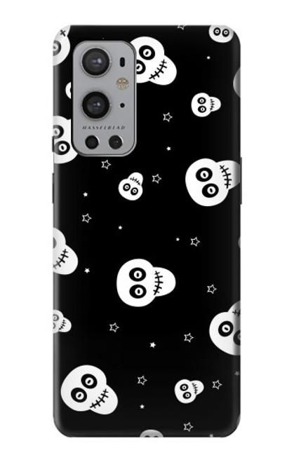 W3261 Sourire Crâne Motif Halloween Etui Coque Housse et Flip Housse Cuir pour OnePlus 9 Pro