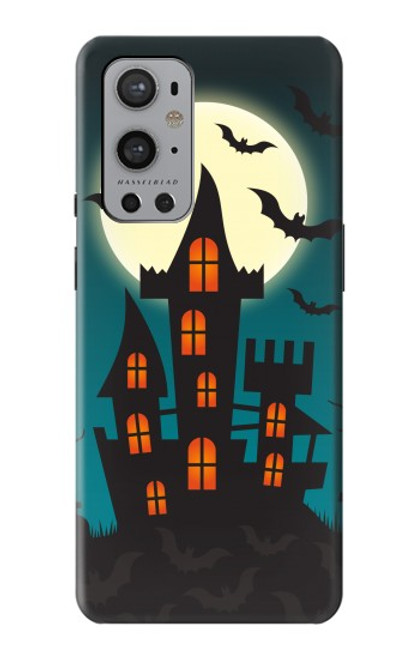 W3268 Château Halloween Festival Etui Coque Housse et Flip Housse Cuir pour OnePlus 9 Pro