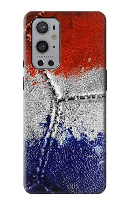 W3304 France Drapeau graphique Football Millésime Etui Coque Housse et Flip Housse Cuir pour OnePlus 9 Pro