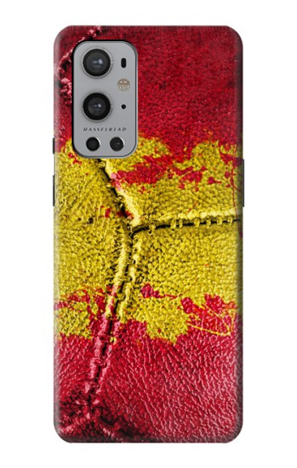 W3315 Espagne Drapeau graphique Football Millésime Etui Coque Housse et Flip Housse Cuir pour OnePlus 9 Pro