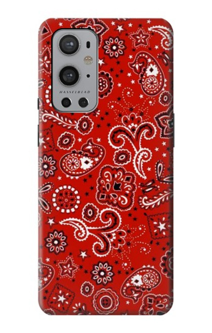 W3354 Rouge classique Bandana Etui Coque Housse et Flip Housse Cuir pour OnePlus 9 Pro