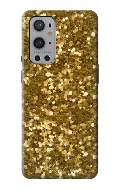 W3388 Imprimer or Glitter Graphic Etui Coque Housse et Flip Housse Cuir pour OnePlus 9 Pro