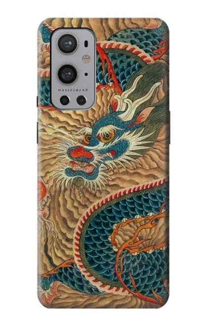 W3541 Peinture Dragon Nuage Etui Coque Housse et Flip Housse Cuir pour OnePlus 9 Pro