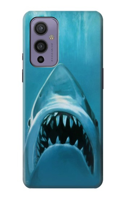 W0830 Requin blanc Etui Coque Housse et Flip Housse Cuir pour OnePlus 9