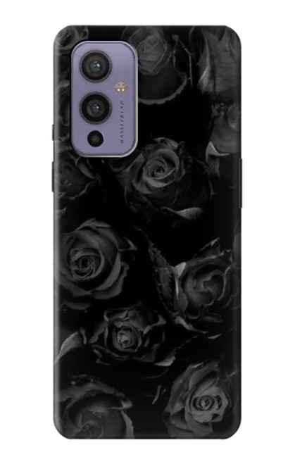 W3153 Noir Roses Etui Coque Housse et Flip Housse Cuir pour OnePlus 9