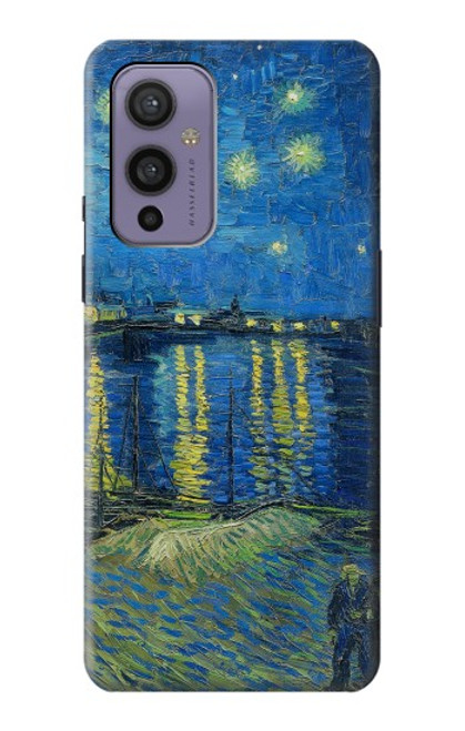 W3336 Van Gogh Nuit étoilée sur le Rhône Etui Coque Housse et Flip Housse Cuir pour OnePlus 9