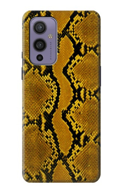 W3365 Python Imprimer Jaune graphique Peau Etui Coque Housse et Flip Housse Cuir pour OnePlus 9