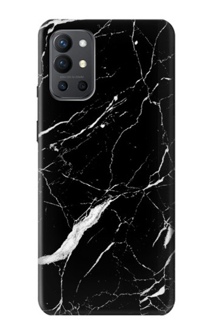 W2895 Noir Marbre imprimé graphique Etui Coque Housse et Flip Housse Cuir pour OnePlus 9R