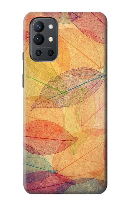 W3686 Automne Feuille Automne Etui Coque Housse et Flip Housse Cuir pour OnePlus 9R