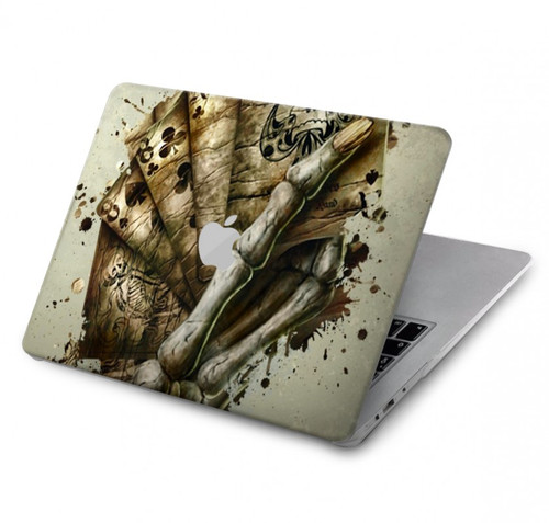 W0550 Carte Poker Crâne Etui Coque Housse pour MacBook Air 13″ - A1369, A1466